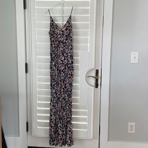 Zara Wide Leg Long Jumpsuit size XS Blue/Orange